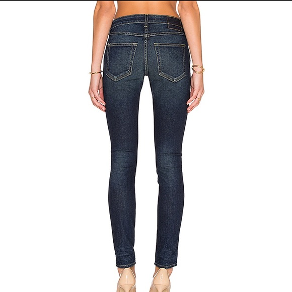 Anthro AMO mid-rise Jeans Stix True Blue - Picture 3 of 8